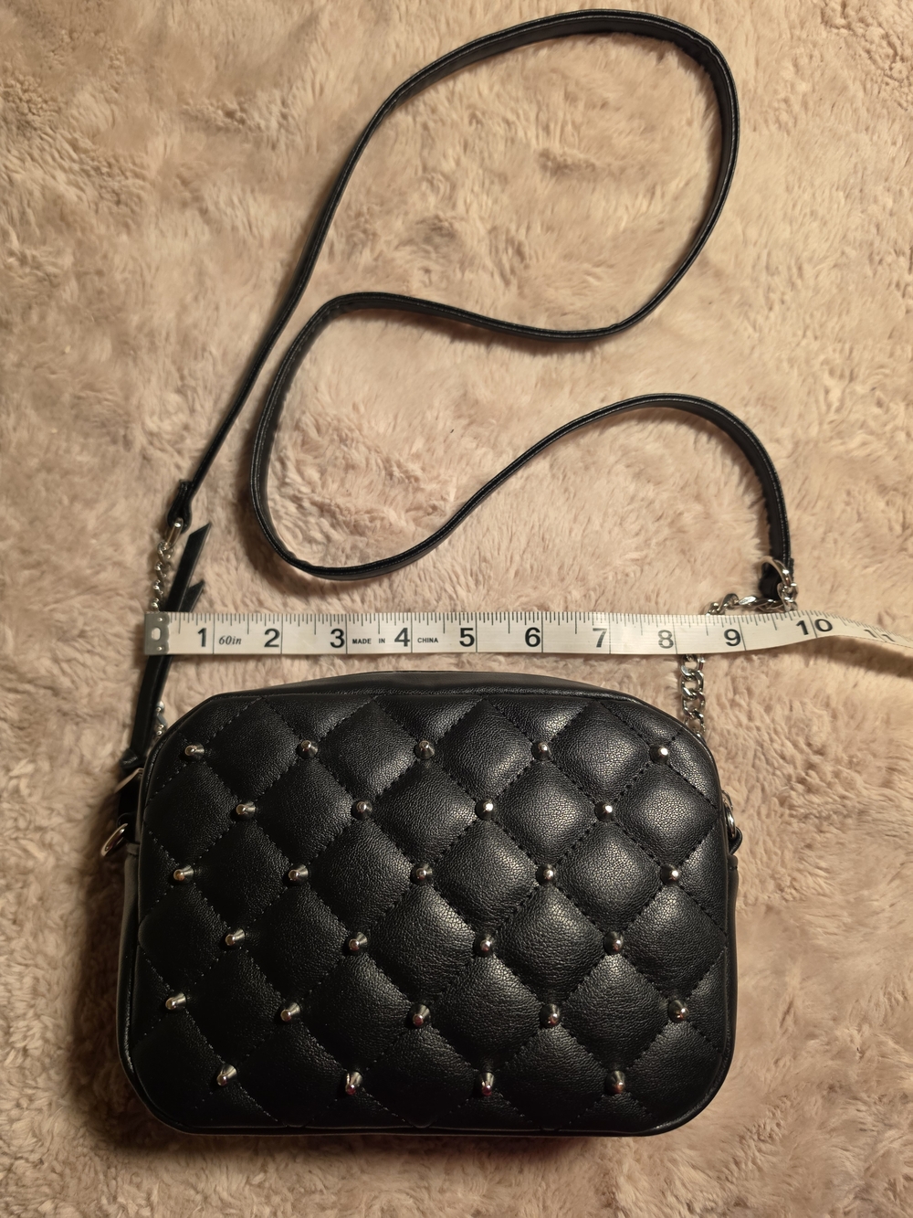 Rebecca Minkoff Black Quilted Stud Crossbody Bag